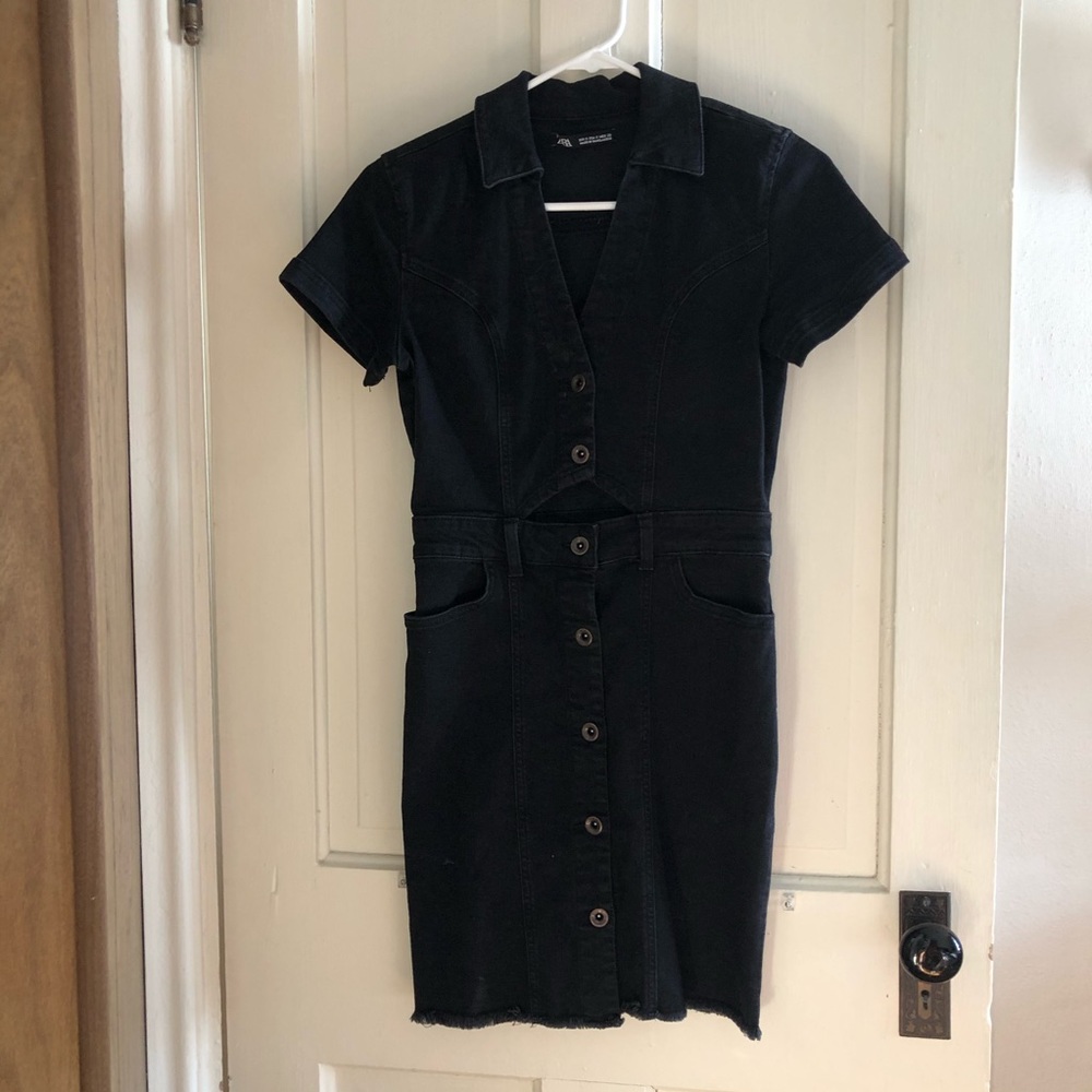Black Denim Dress | Zara